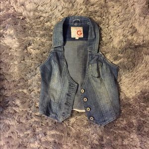 Guess jean vest small
